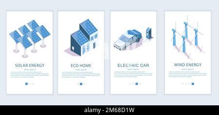 Alternative energy vector website and mobile app template set Stock Vector