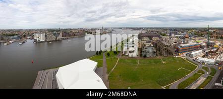 amsterdam city landscape panoramic view onto nordzeekanaal Stock Photo