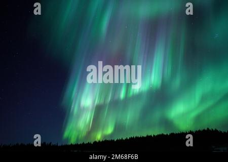 Colorful Northern light, Aurora borealis , Gällivare, Swedish Lapland, Sweden Stock Photo