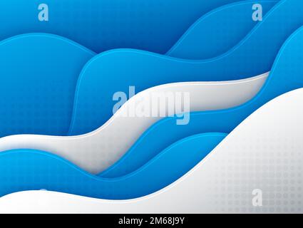 Blue 3D abstract wave pattern background vector Stock Vector Image ...