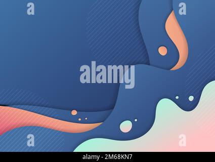 Abstract doodle template design with colourful style wavy template. Overlapping with freehand shape drawing style. Vector Stock Vector