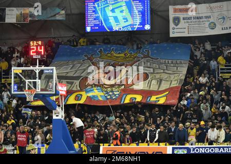 PalaBarbuto, Scafati (SA), Italy, January 02, 2023, Fans Scafati  during  Givova Scafati vs GeVi Napoli Basket - Italian Basketball A Serie  Champions Stock Photo