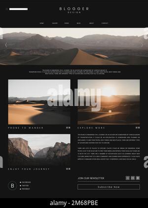 Travel blog first page template design vector Stock Vector Image & Art ...