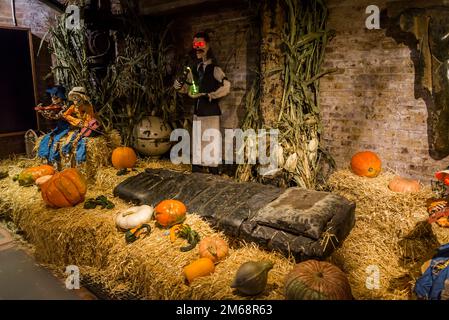 Halloween display, Chelsea Market, a food hall, shopping mall, office building and television production facility located in the Chelsea neighbourhood Stock Photo