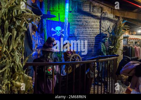 Halloween display, Chelsea Market, a food hall, shopping mall, office building and television production facility located in the Chelsea neighbourhood Stock Photo