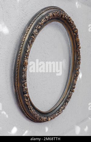 Handcrafted vintage golden bronze picture frame Stock Photo