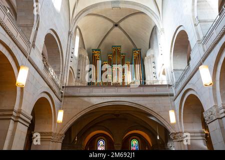 Pipe organs of the Grossmünster, Protestant church in Zürich, Canton of Zürich, Switzerland. Stock Photo