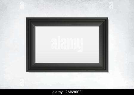 Black frame mockup on a wall vector Stock Vector