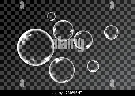Soap bubbles on black background vector Stock Vector