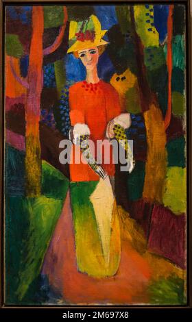 August Macke: Lady in Park, 1914, MOMA, The Museum of Modern Art, New York City, USA Stock Photo