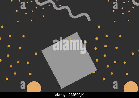 Black and orange Memphis background vector Stock Vector