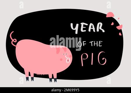 Year of the pig vector Stock Vector
