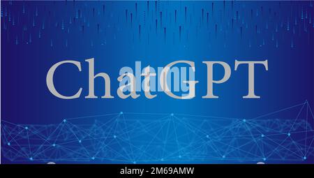 CHATgpt conversation method illustrations. text chat GPT with open ai logo and  background. chatgpt on a blue digital and futuristic background. Stock Photo