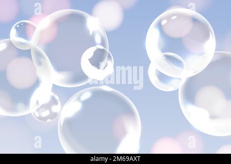 Soap bubbles on background vector Stock Vector