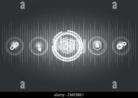 White finger scan biometric identity background vector Stock Vector