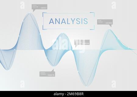 Blue business data analysis graph vector Stock Vector