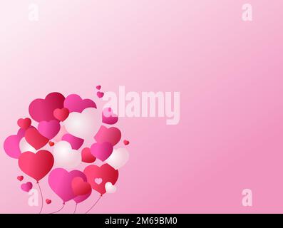 vector heart shape balloons border frame background Stock Vector Image ...
