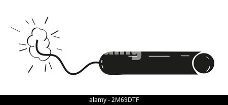 Dynamite icon vector in doodle style Bomb sign. Metaphor of negative feelings, explosion of emotions. Stock Vector