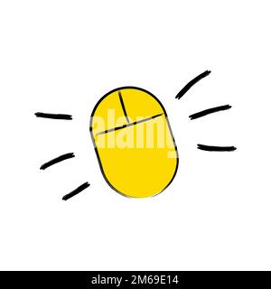 Computer mouse icon. Caricature illustration. Stock Vector