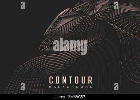 Topographic contour lines background vector Stock Vector