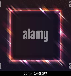 Blank red square neon signboard vector Stock Vector