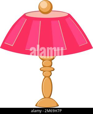 table lamp in art deco style. Vector element isolated on white background. Interior Design. Accessory.Pink Stock Vector
