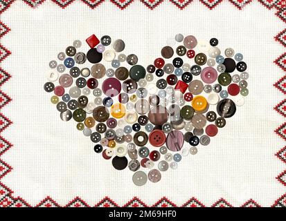 Heart made of buttons hi-res stock photography and images - Alamy
