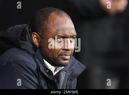 File photo dated 31-12-2022 of Patrick Vieira, who warned it would be a 'massive mistake' for his Crystal Palace players to solely focus on shutting down Harry Kane when they host Tottenham on Wednesday. Issue date: Tuesday January 3, 2022. Stock Photo