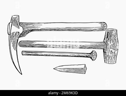 Mining tools set illustration vector Stock Vector