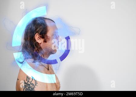 Male body illustrating artificial intelligence Stock Photo