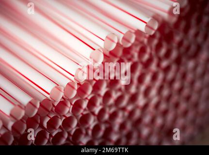 Classic drinking straws. Stock Photo