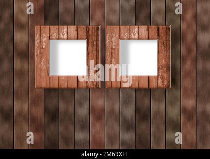 Old grunge room with wooden picture frames in Victorian style Stock Photo