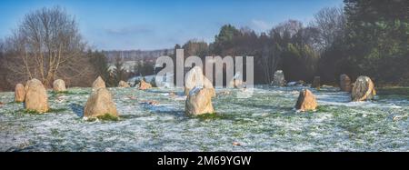 Stone circles in the winter botanical garden in Bydgoszcz - Poland Stock Photo