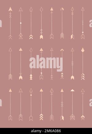 Arrow design element on a pink background vector Stock Vector