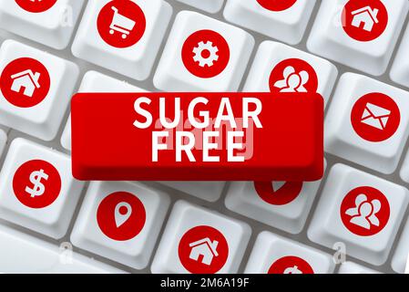 Text caption presenting Sugar Free. Business overview containing an artificial sweetening substance instead of sugar Stock Photo