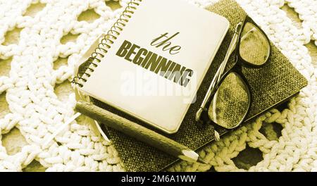 Word writing text The Beginning. Business concept for startup and sharing information Stock Photo