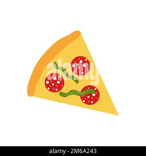 Piece of pizza. Vector illustration isolated on white background Stock Vector