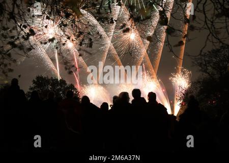 Firework display at Alexandra Palace on November 5th 2022, north London, UK Stock Photo