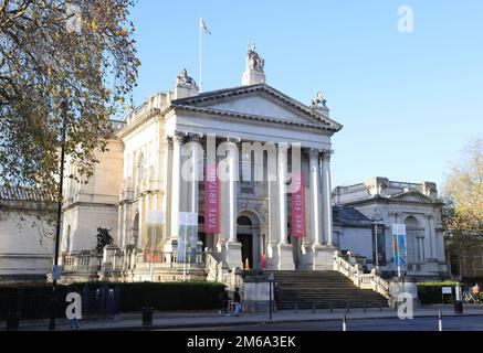 Tate Gallery on Millbank, in London, UK Stock Photo