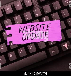Handwriting text Website Update. Business overview keeping the webpage and content up to date and trendy Stock Photo