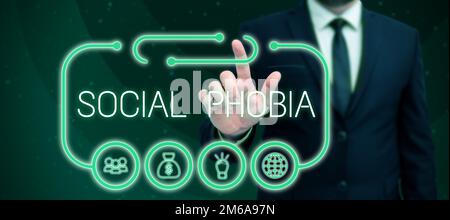 Conceptual display Social Phobia. Business showcase overwhelming fear of social situations that are distressing Stock Photo