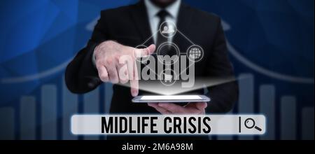 Handwriting text Midlife Crisis. Business concept Software development technique Decomposing an application Stock Photo