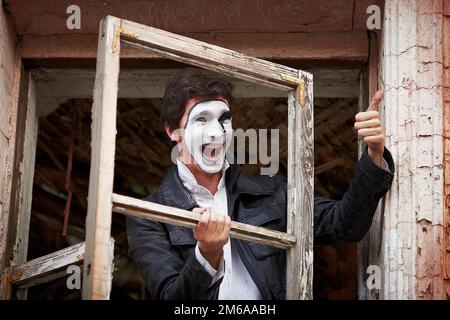 Portrait of a Man â€‹â€‹mime. Stock Photo