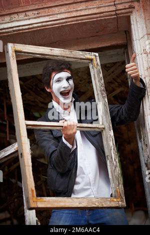 Portrait of a Man â€‹â€‹mime. Stock Photo