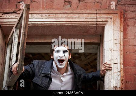 Portrait of a Man â€‹â€‹mime. Stock Photo