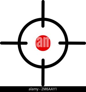 Red gun sights. The aim of the gunshot. Editable vector. Stock Vector