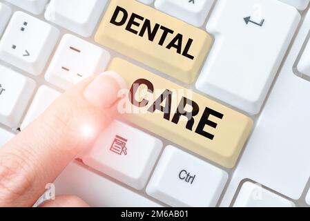 Text caption presenting Dental Care. Business overview maintenance of healthy teeth or to keep it clean for future Stock Photo