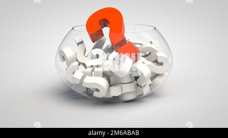 Question marks in a bowl Stock Photo