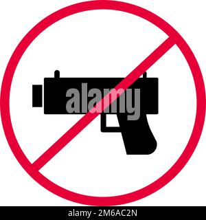Prohibition of the use of gun. Gun control regulations. Editable vector. Stock Vector