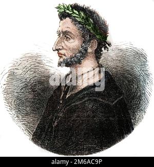 Portrait de Pierre de Ronsard, poète (1524-1585). Stock Photo